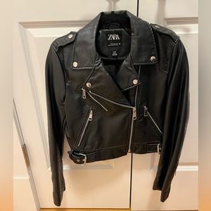 Zara moto faux leather jacket